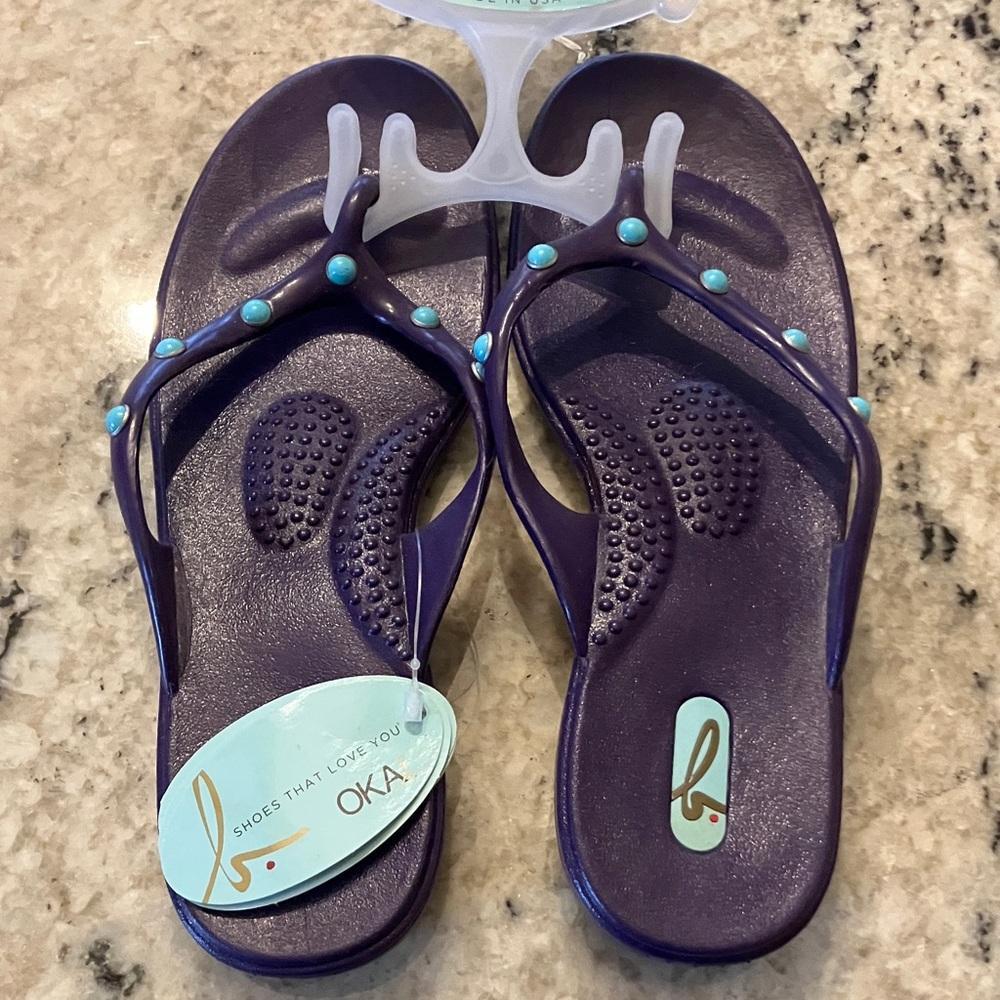 Oka B. Sandals, Amelia Grape, Size M 7-8